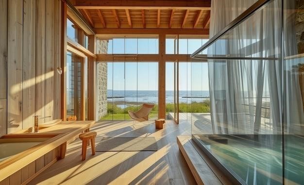 Баня с верандой и большим окном: от проекта до воплощения мечты